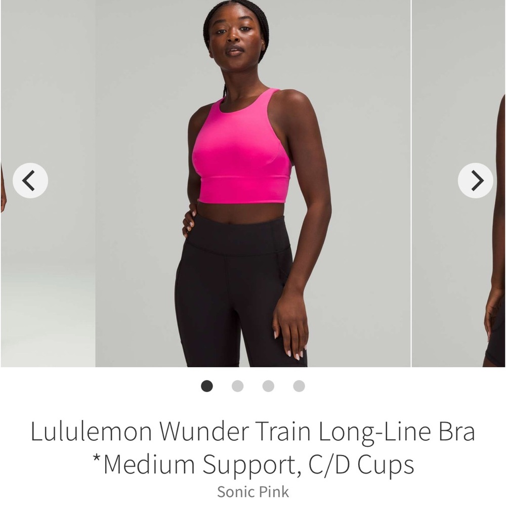 lululemon // Wunder Train Long-Line Bra - Sonic Pink